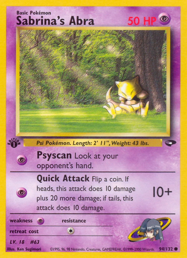 Sabrina's Abra from Gym Challenge