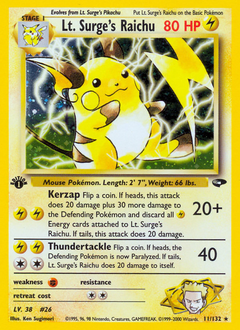 Lt. Surge's Raichu from Gym Challenge